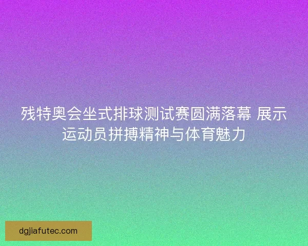 残特奥会坐式排球测试赛圆满落幕 展示运动员拼搏精神与体育魅力