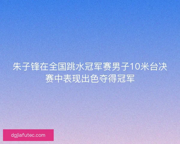 朱子锋在全国跳水冠军赛男子10米台决赛中表现出色夺得冠军